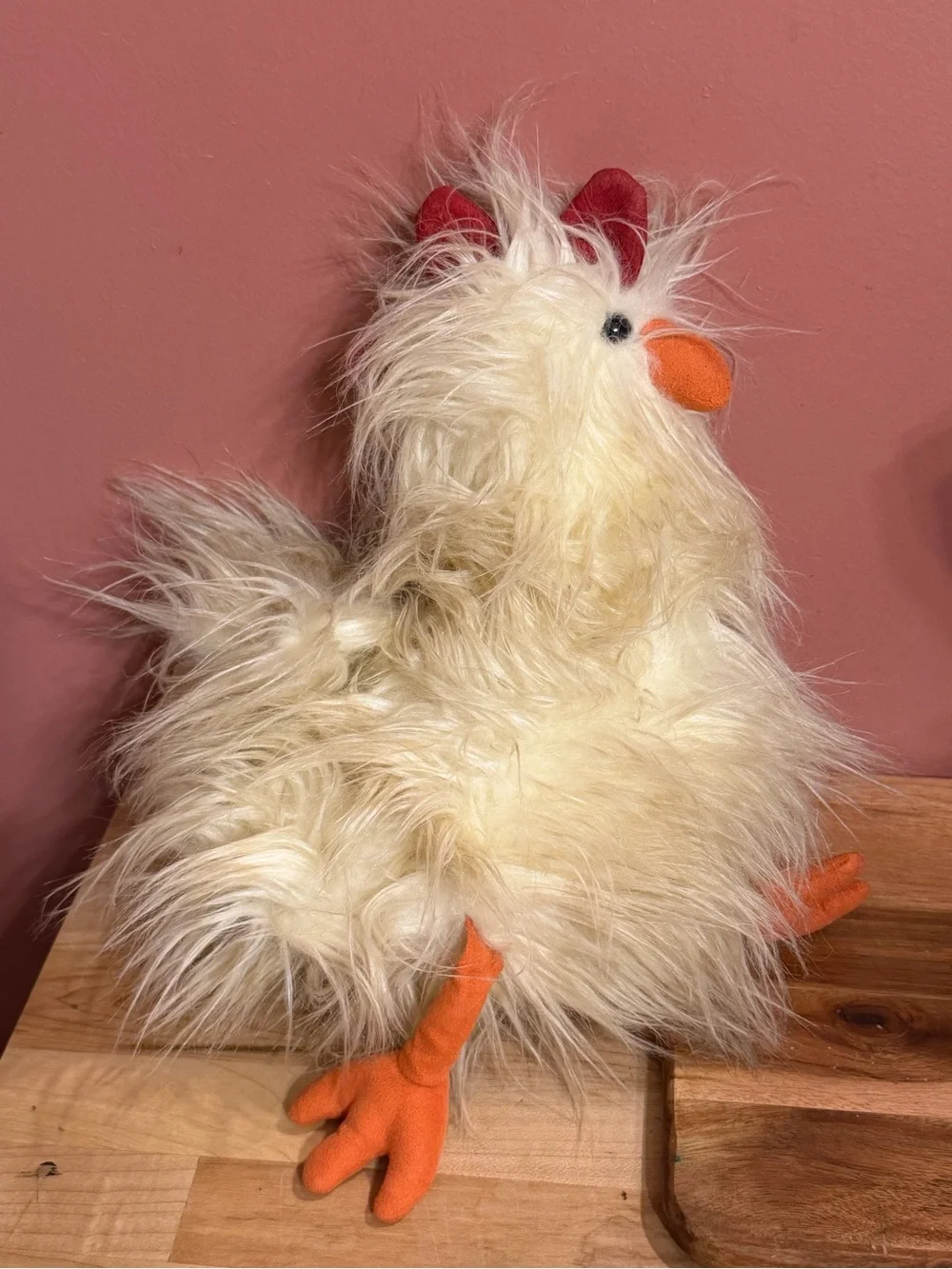 Jellycat Chelsea Chicken with Orange Beak & Feet and Red Comb